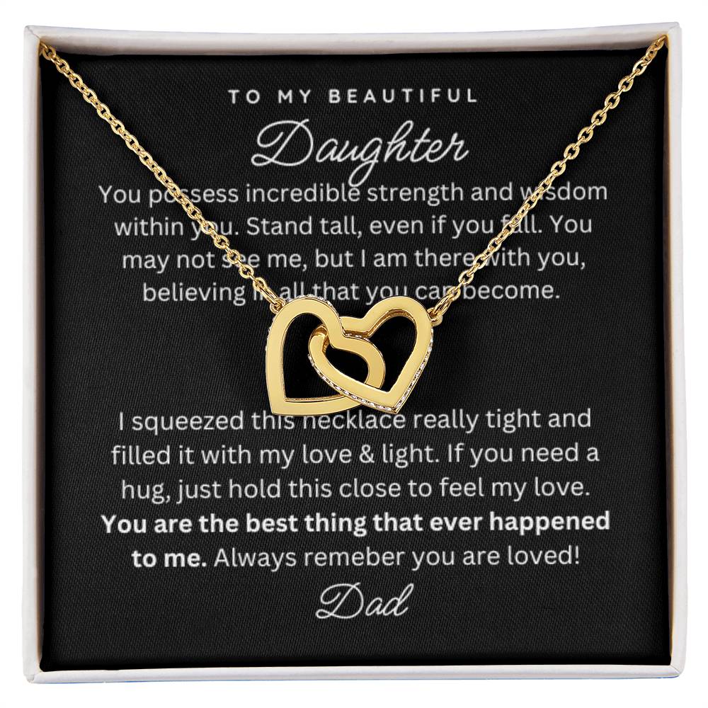 To My Daughter Gift Necklace from Dad - Strength  - B