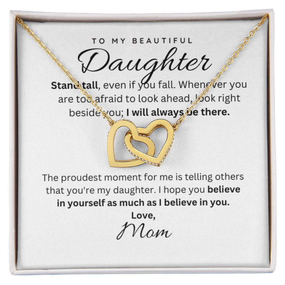 To My Daughter Gift Necklace from Mom - Stand Tall - W