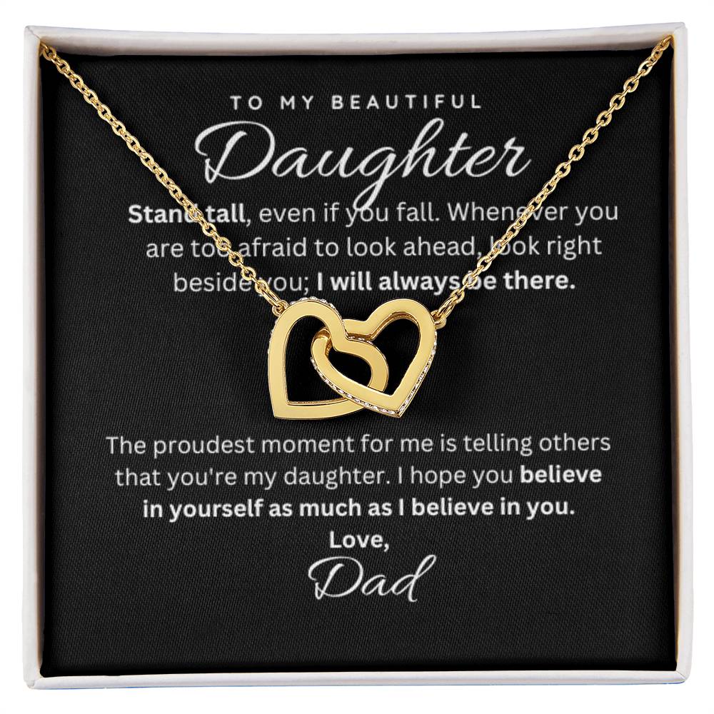 Daughter Gift Necklace from Dad - Stand Tall - B