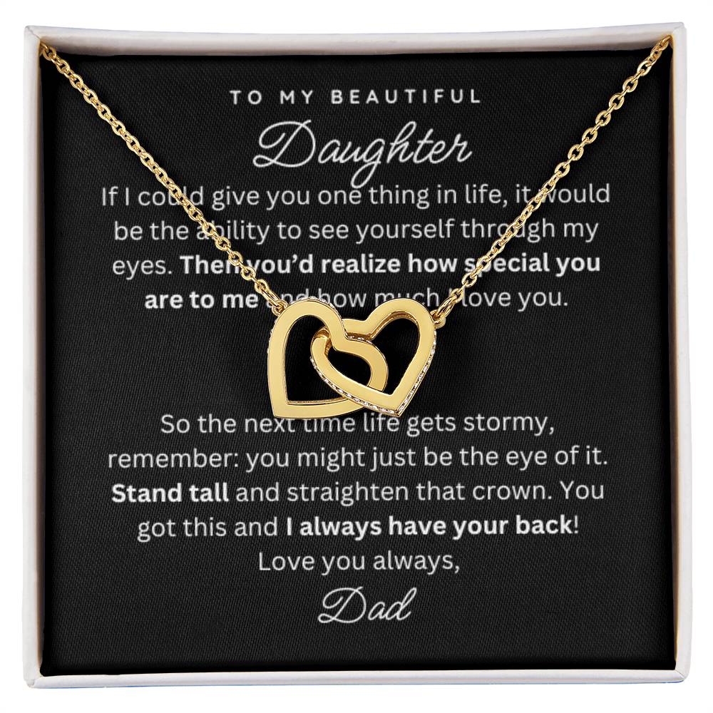 To My Daughter Gift Necklace from Dad - Have your back - B