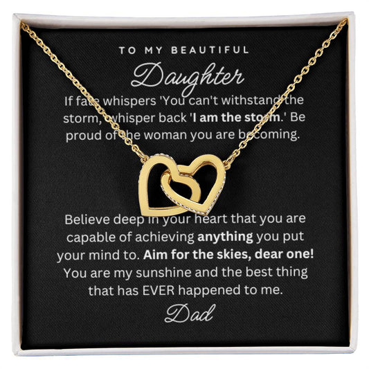 To My Daughter Gift Necklace from Dad - Storm - B