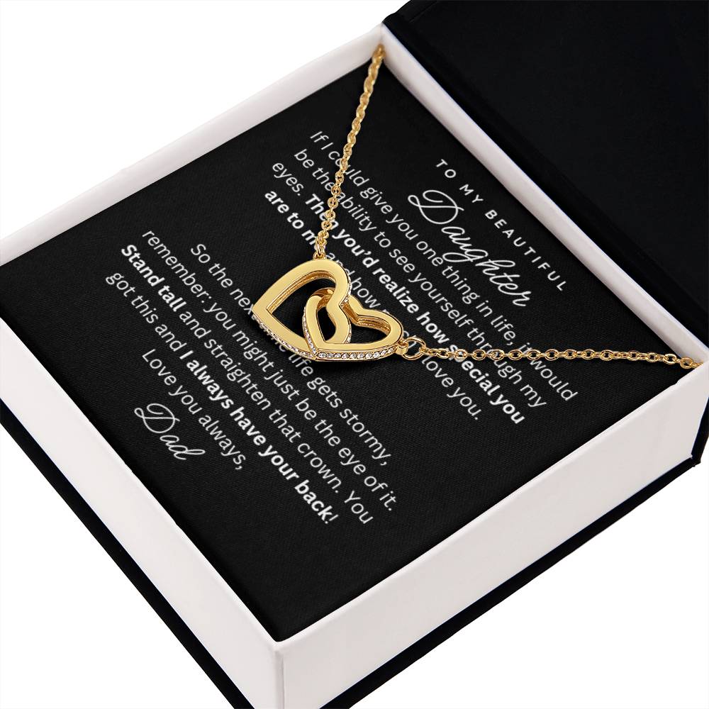 To My Daughter Gift Necklace from Dad - Have your back - B