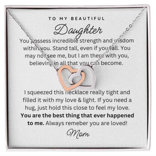 To My Daughter Gift Necklace from Mom - Strength - W