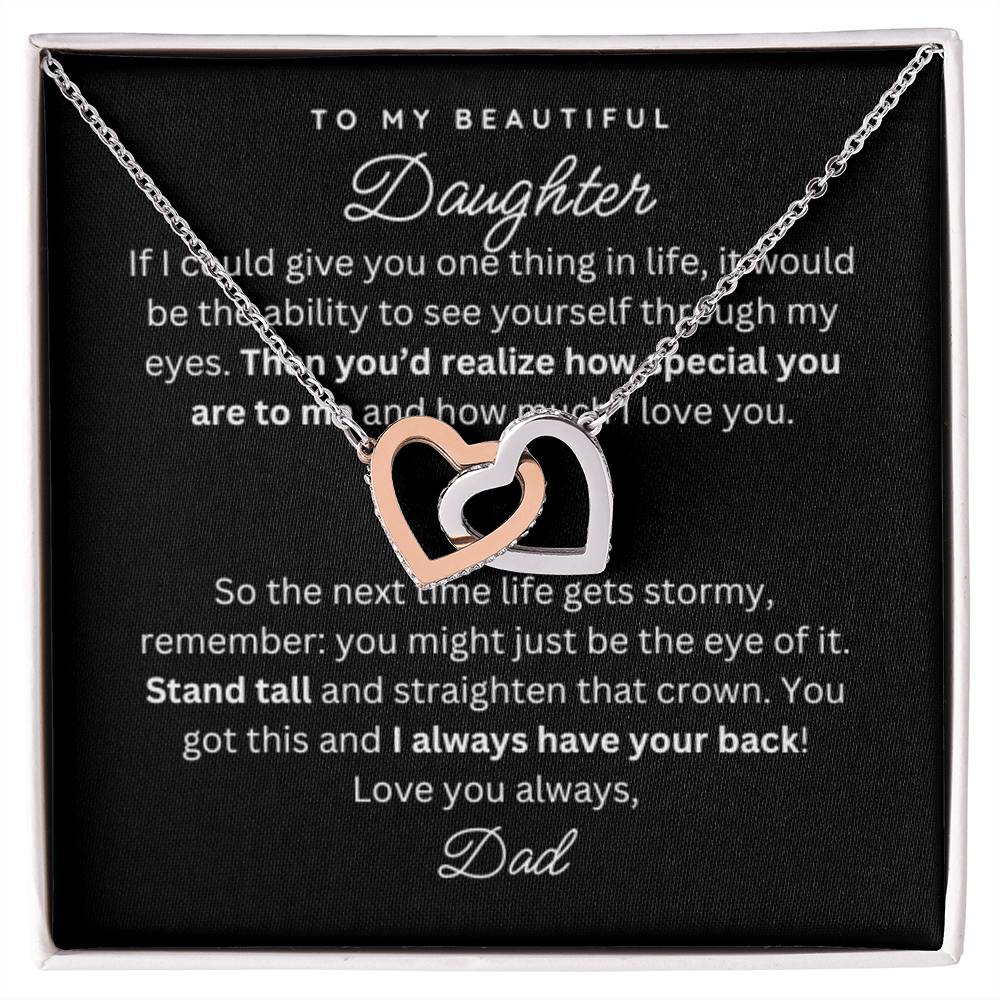 To My Daughter Gift Necklace from Dad - Have your back - B