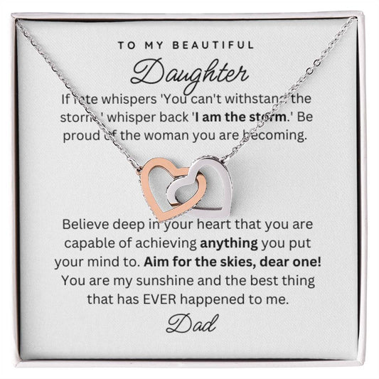 To My Daughter Gift Necklace from Dad - Storm - W