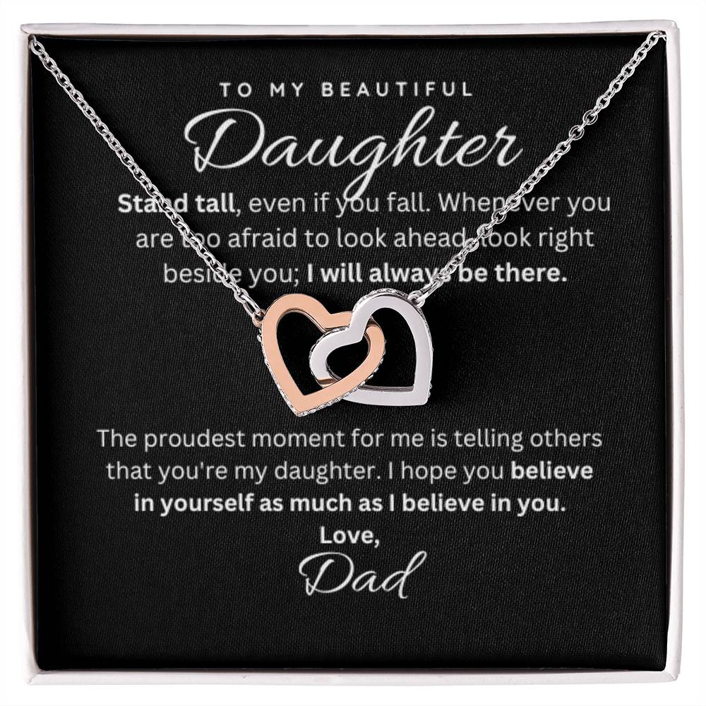 Daughter Gift Necklace from Dad - Stand Tall - B