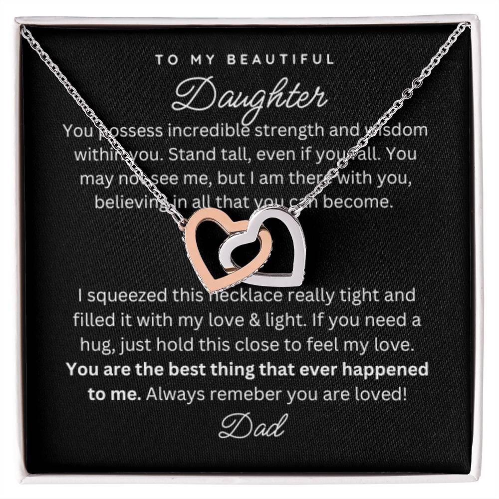 To My Daughter Gift Necklace from Dad - Strength  - B