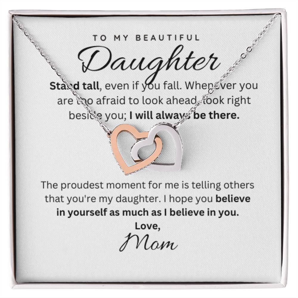 To My Daughter Gift Necklace from Mom - Stand Tall - W