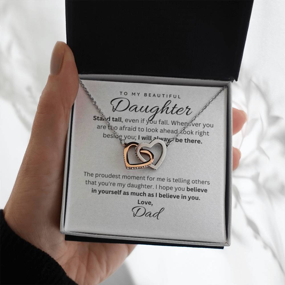 To My Daughter Heart Necklace Gift From Dad