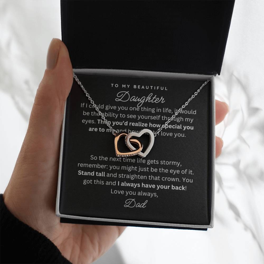 To My Daughter Gift Necklace from Dad - Have your back - B