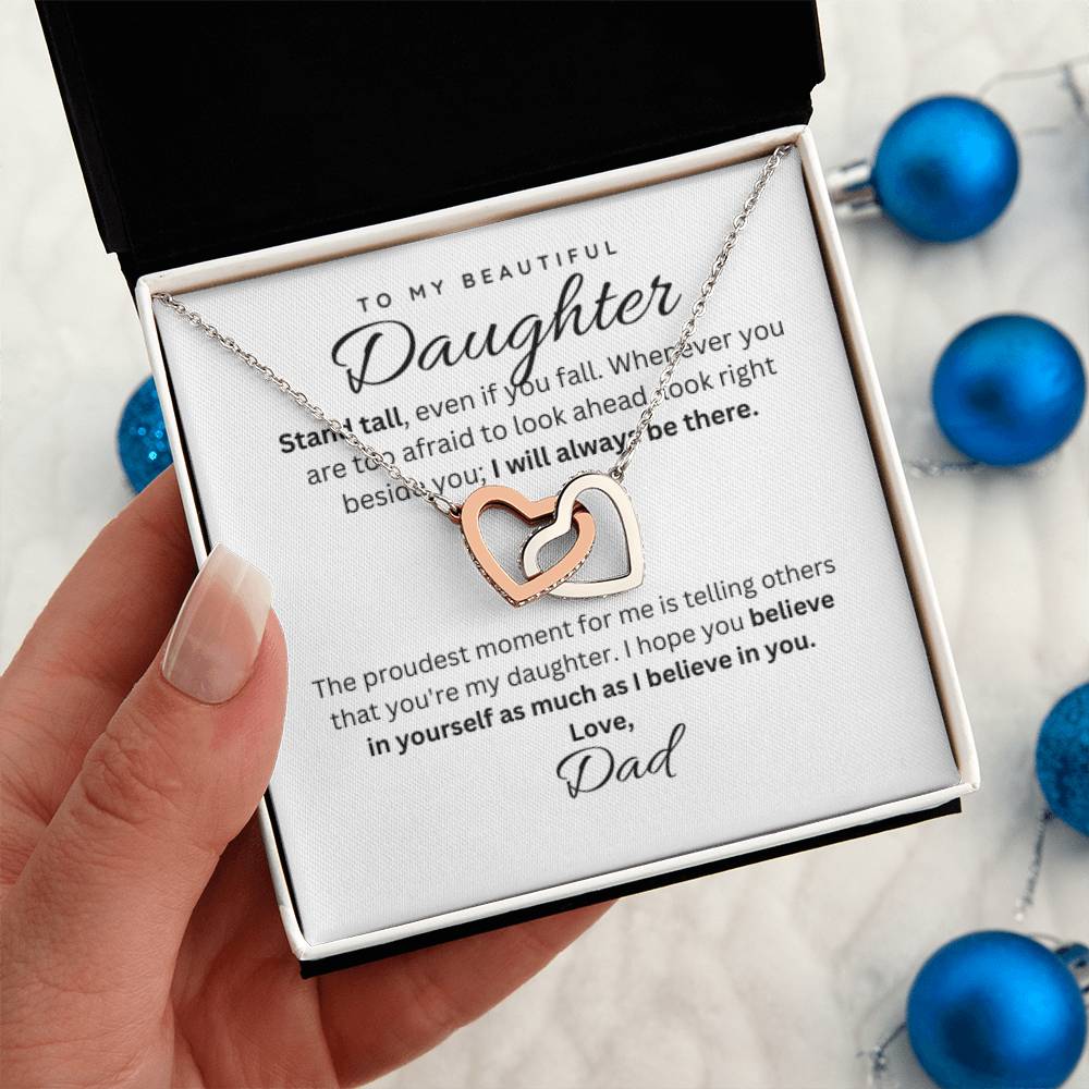 To My Daughter Heart Necklace Gift From Dad