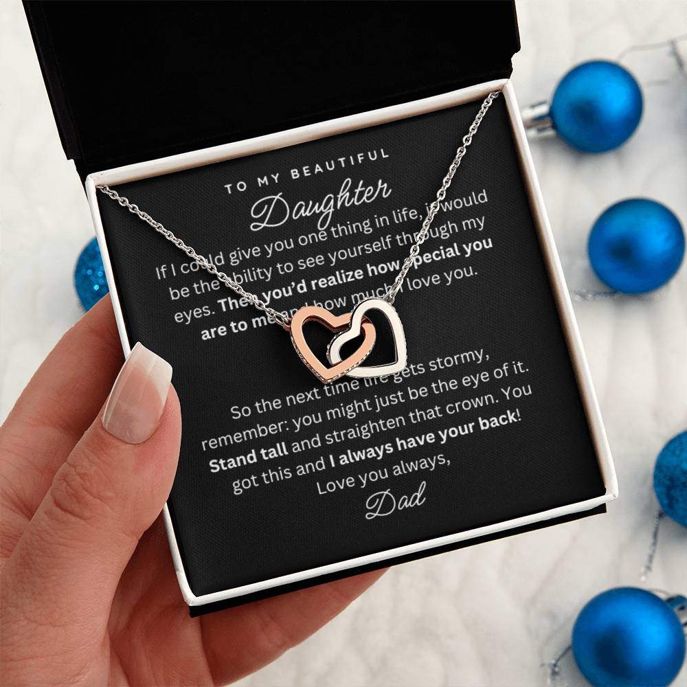 To My Daughter Gift Necklace from Dad - Have your back - B