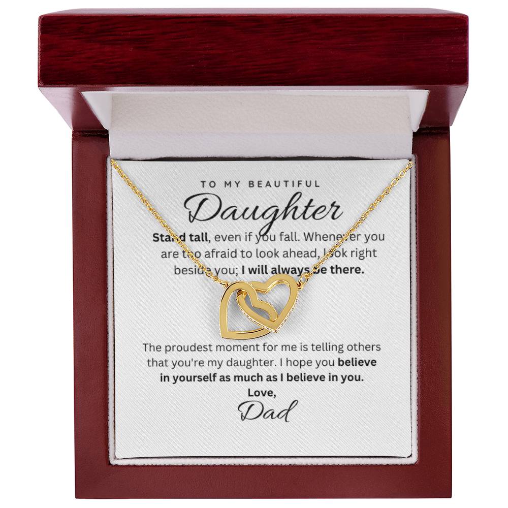 To My Daughter Heart Necklace Gift From Dad