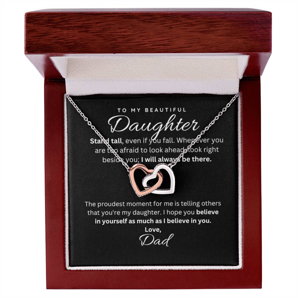 Daughter Gift Necklace from Dad - Stand Tall - B