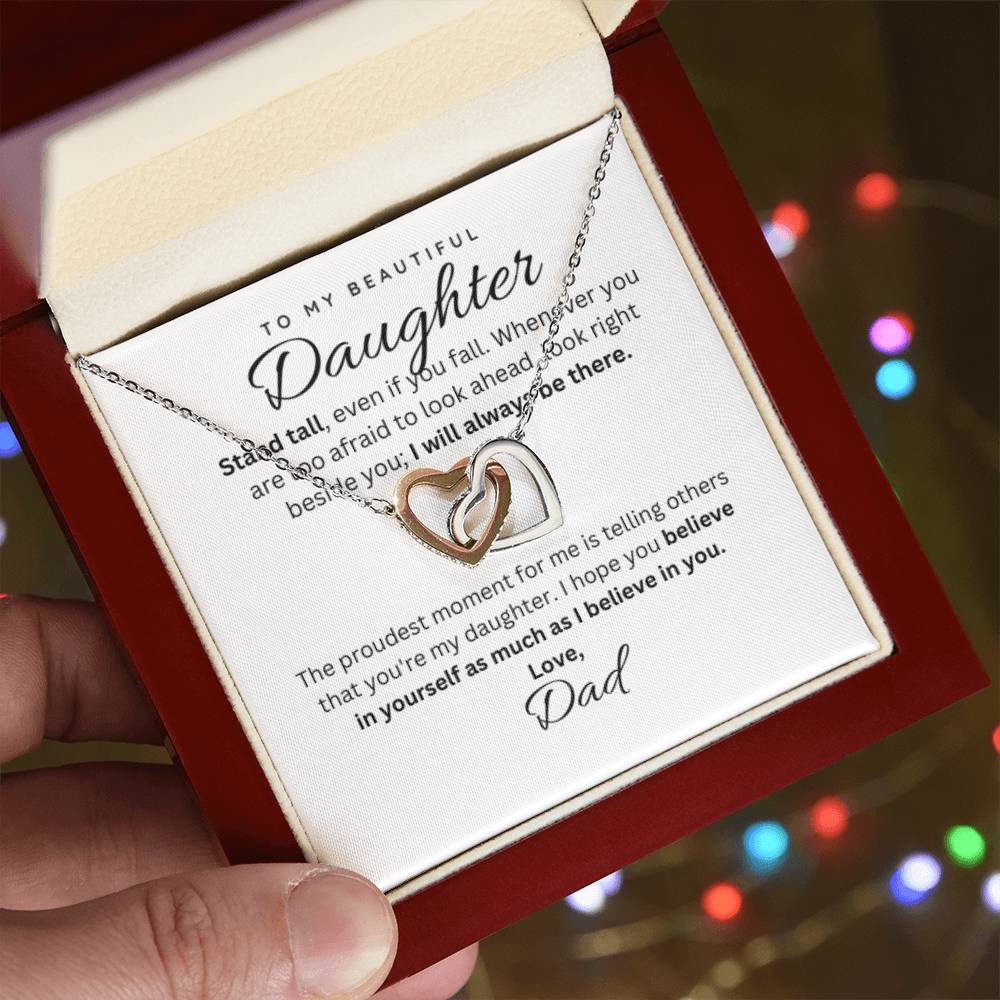 To My Daughter Heart Necklace Gift From Dad