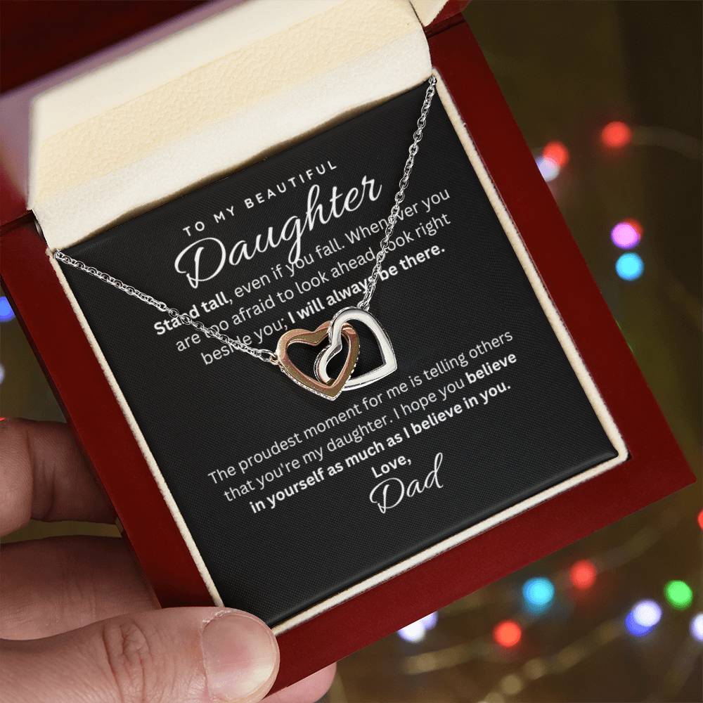 Daughter Gift Necklace from Dad - Stand Tall - B