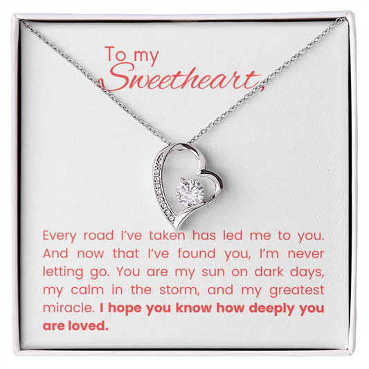 Forever Love Necklace Gift for Her - Every Road Card